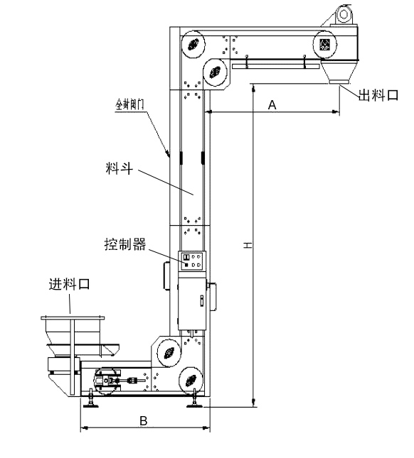 z型斗式提升機(jī)結(jié)構(gòu)圖